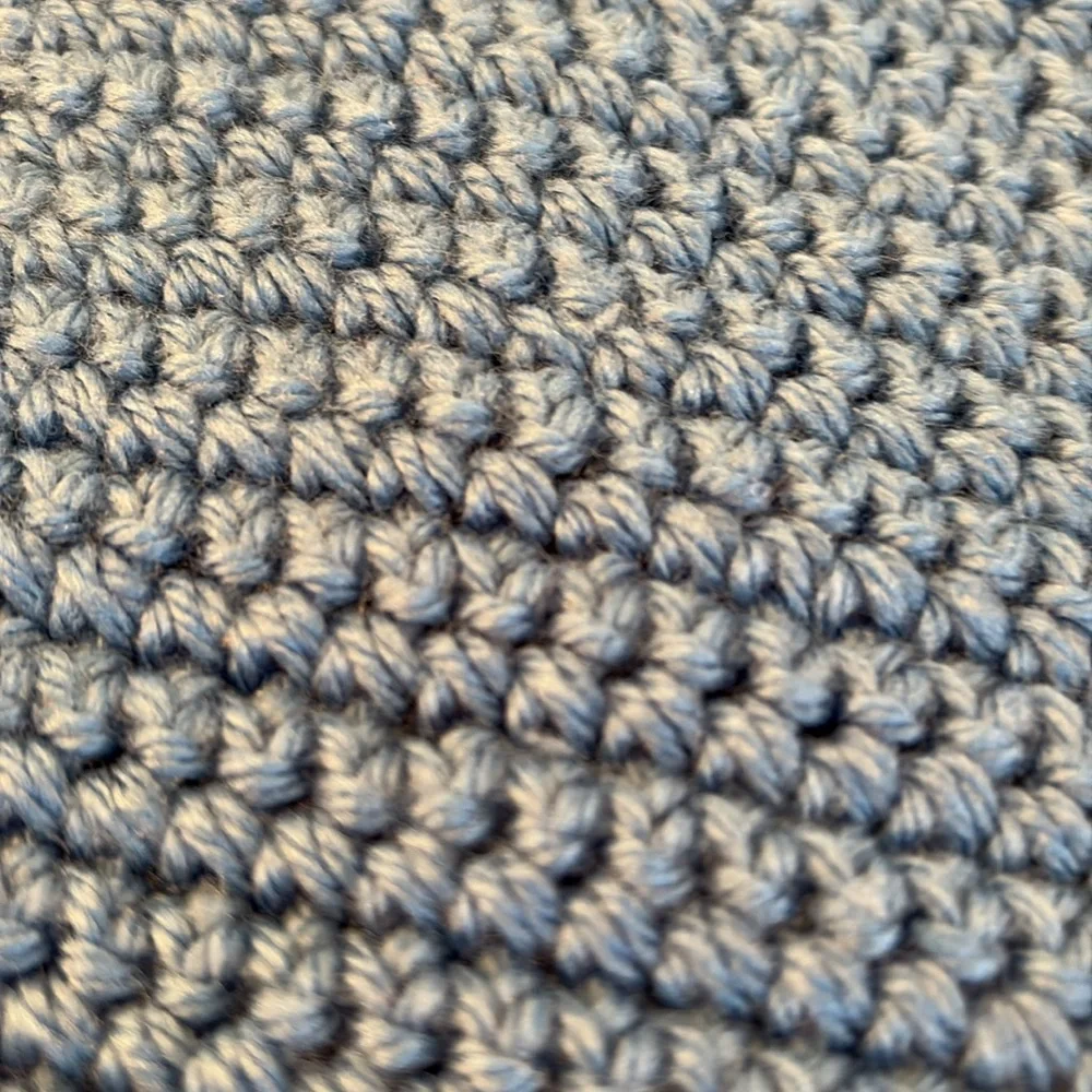 Handmade crochet blue scarf. 42-44 in. Long